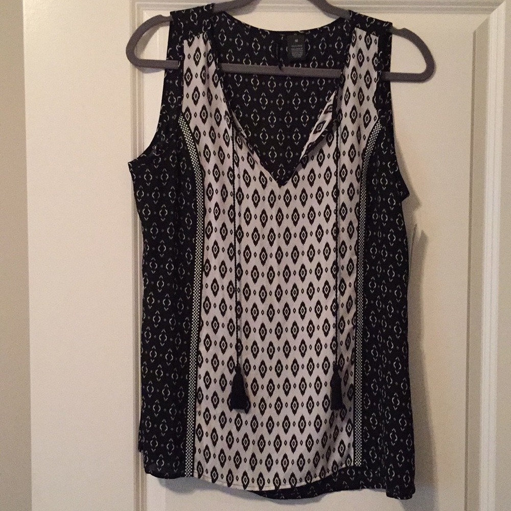 Black and White Sheer Top